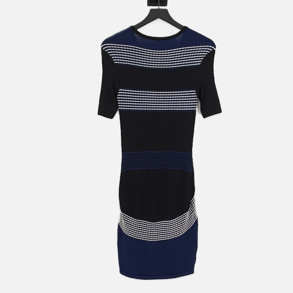 Ohne Titel Textured Rayon & Nylon Fitted Short Sleeve Dress - Size Small - Picture 3 of 6